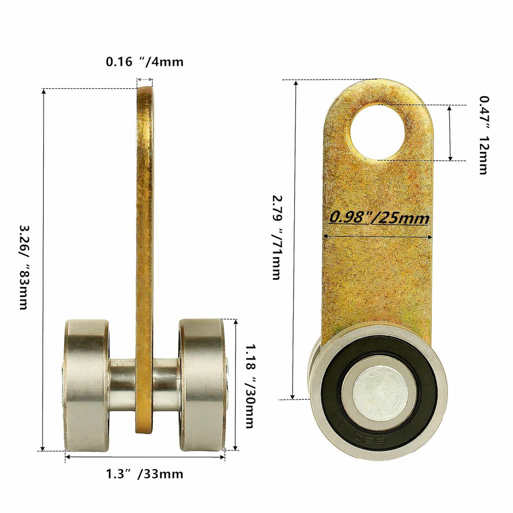 2 Wheel Trolley Assembly Roller for 1-5/8" Strut Channel, 4pc X5566