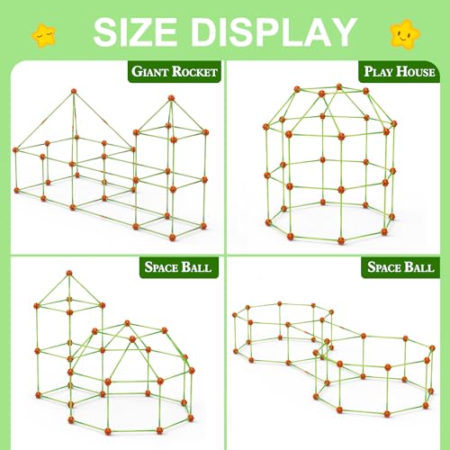 Fort Building Kit for Kids, STEM Construction Toys, 140 Pieces V503086
