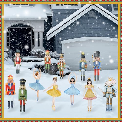 12 Pcs Christmas Nutcracker Yard Signs with Stakes Outdoor Lawn Decor C719