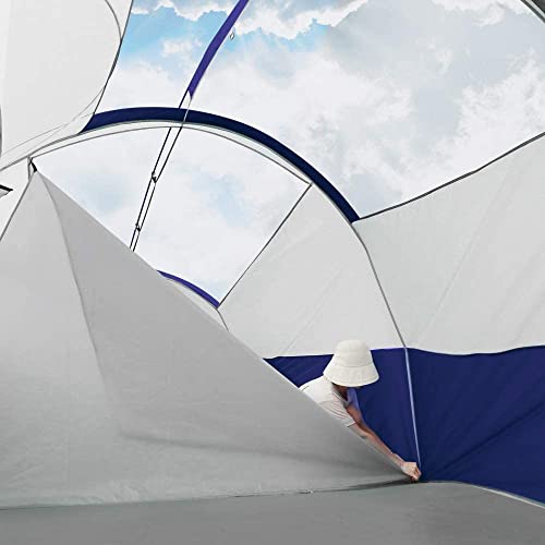 12-Person Camping Tent, 3 Room Family Tent, Waterproof Windproof with Carry Bag Q601154