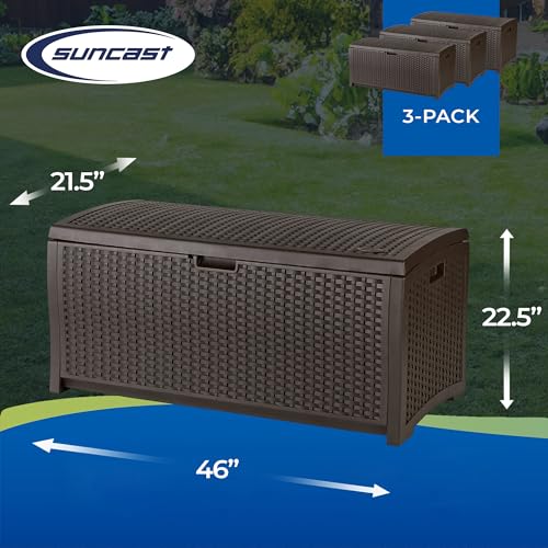 Outdoor Storage Box 73 Gallon Waterproof Deck Box with Lockable Lid W104830