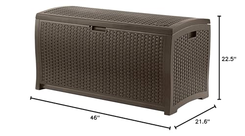 Outdoor Storage Box 73 Gallon Waterproof Deck Box with Lockable Lid W104830