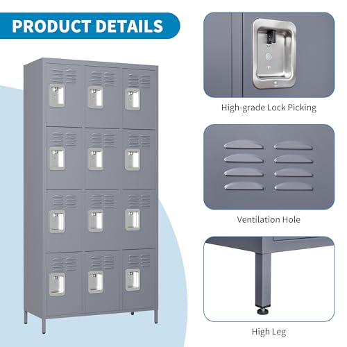 Steel Lockers for Employees, Lockable Storage Cabinet with Assembly X270