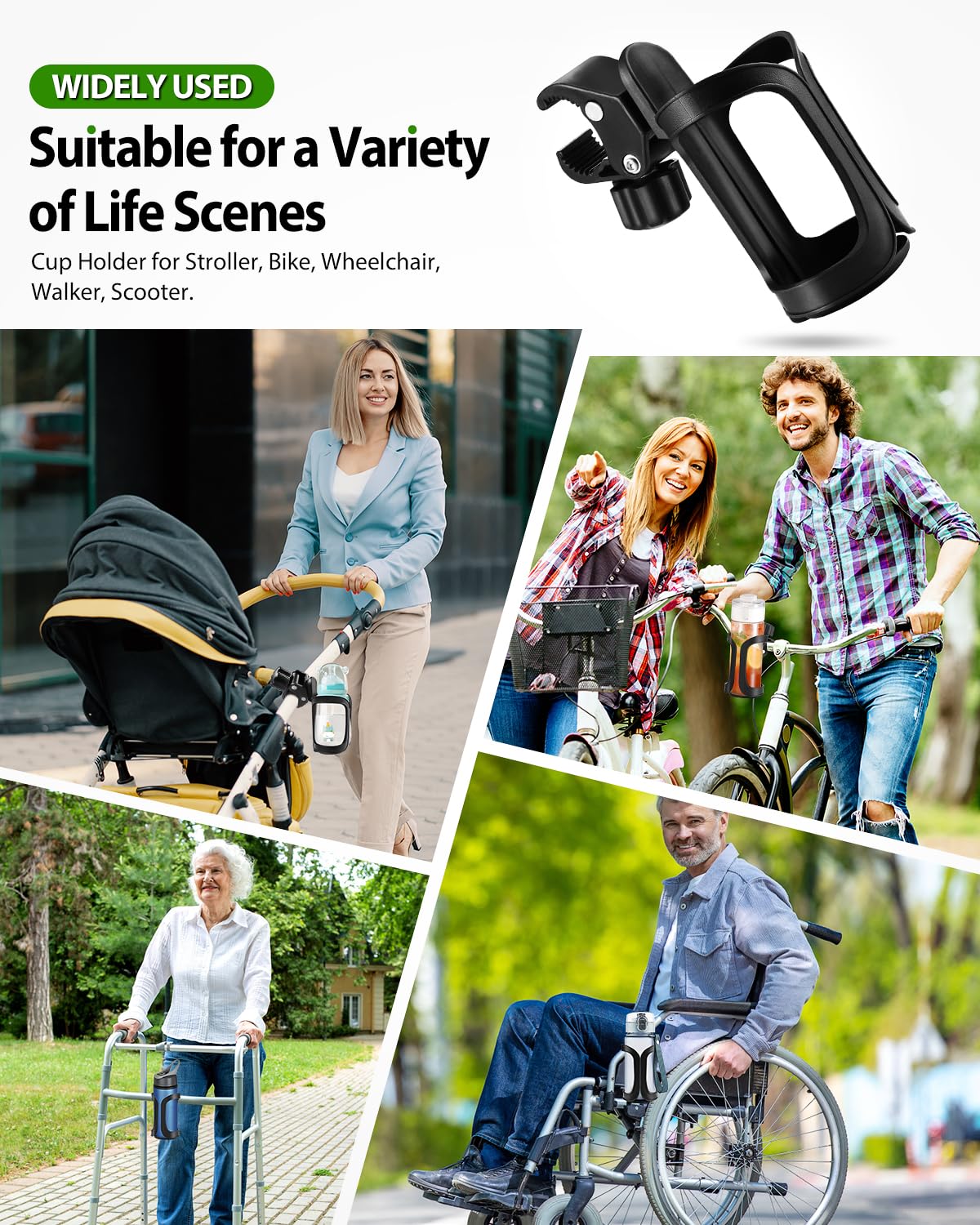 Stroller Drink Holders, Universal Cup and Bottle Holder D304