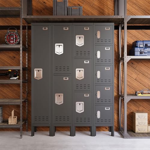 5-Door Steel Storage Locker with Hooks and Card Slots M92401