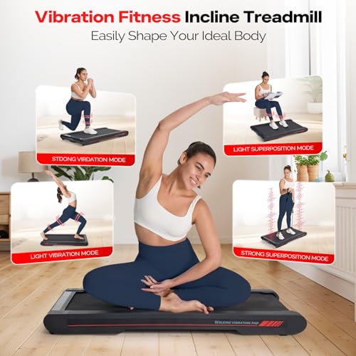 Walking Vibration Pad with APP, 3 in 1 Under Desk Treadmill, Low Noise with Remote Control K2989