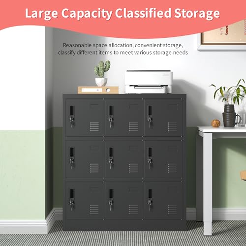 Steel Storage Locker Cabinet with Lock and Card Slot for Office, Gym, Home, School V427708