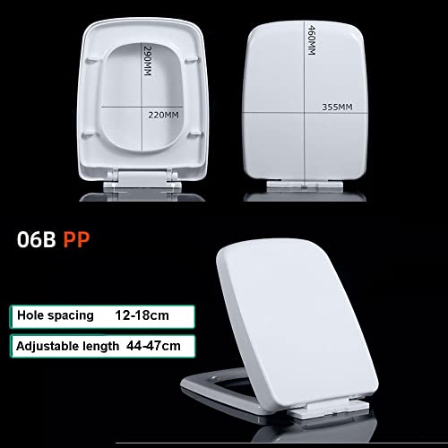Soft Close Square Toilet Seat with Adjustable Hinges Q924