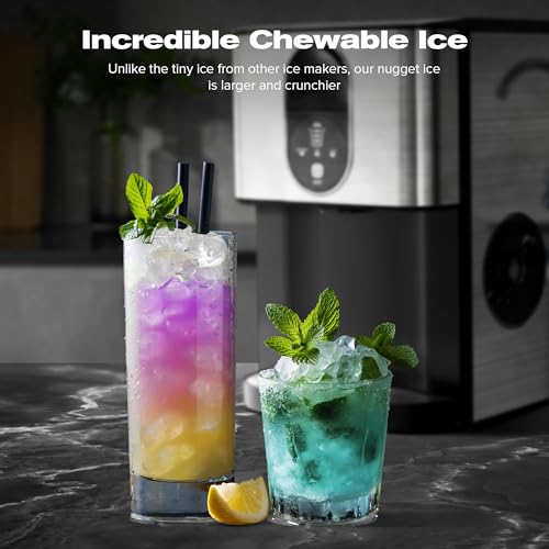 Countertop Nugget Ice Maker, Self-Cleaning, Soft Chewable Pebble Ice B848730