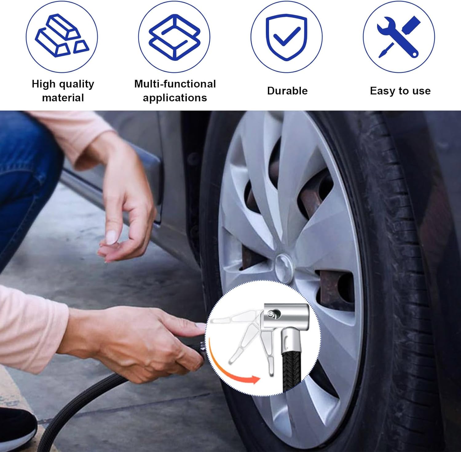Tire Inflator Hose Adapter with Lock On Air Chuck V854614