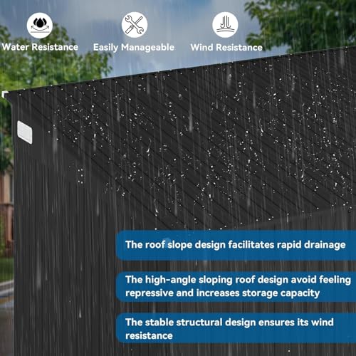 Galvanized Steel Storage Shed with Triple Doors, Weatherproof Outdoor Utility Shed P600721