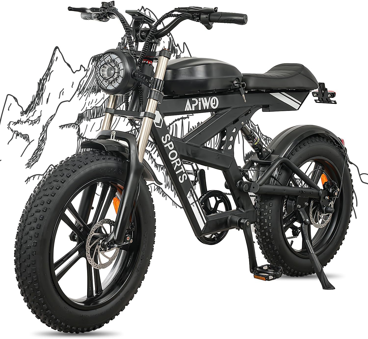 YUPENG Electric Bike for Adults, 20"*4.0 Fat Tire Electric Bike,1000W Motor 48V 20Ah Removable Large Battery, Top Speed 34MPH and 75 Miles, 7 Speed Ebike, Ship from US