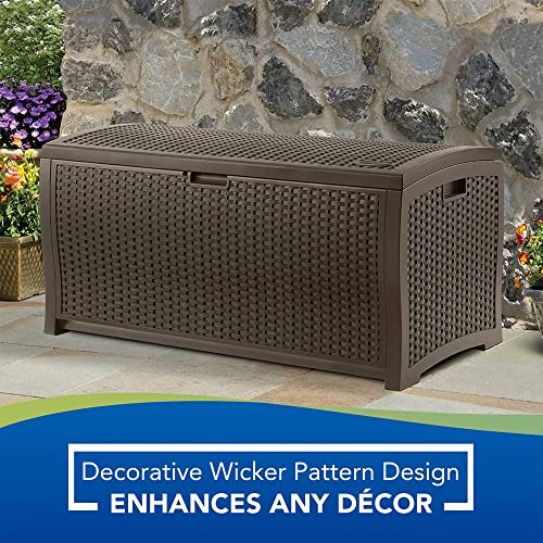 Outdoor Storage Box 73 Gallon Waterproof Deck Box with Lockable Lid W104830