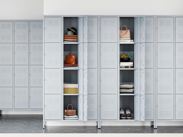 3-Door Blue Steel Storage Locker for Office, School, Gym C68898