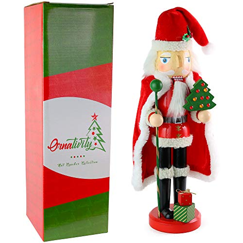 Christmas Santa Claus Nutcracker Wooden Figure Home Decoration 13.5" W53812