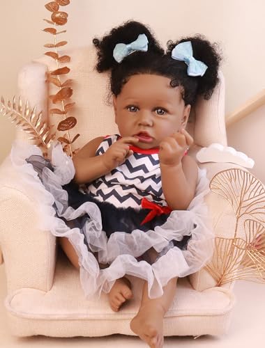 22.8 Inch Realistic African American Baby Doll with Soft Body K201
