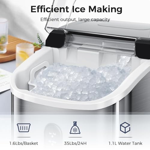 Nugget Ice Maker Countertop, Portable Sonic Ice Machine with Self-Cleaning N91574