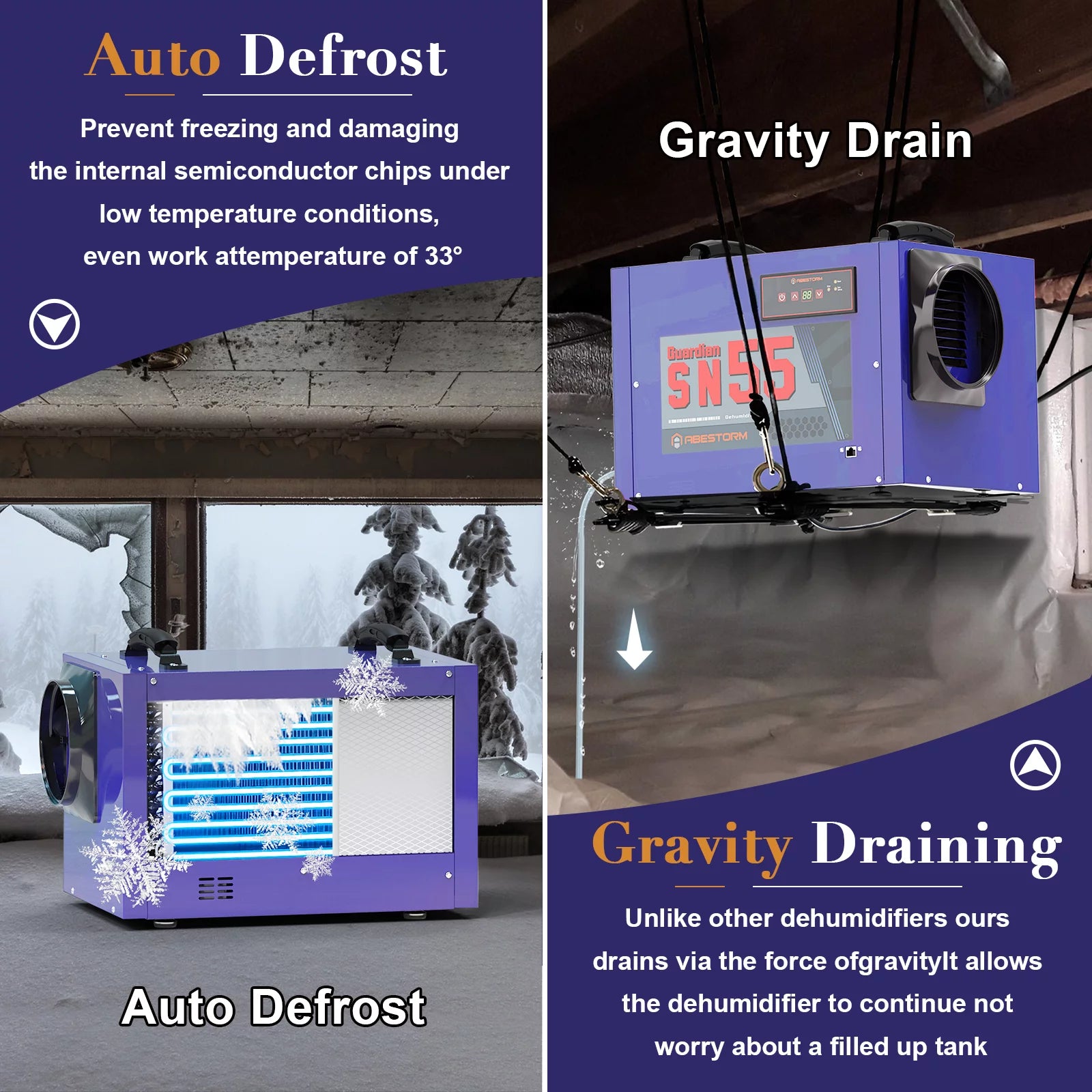 Crawl Space Dehumidifier with Hose, up to 1,200 Sq.ft K4700