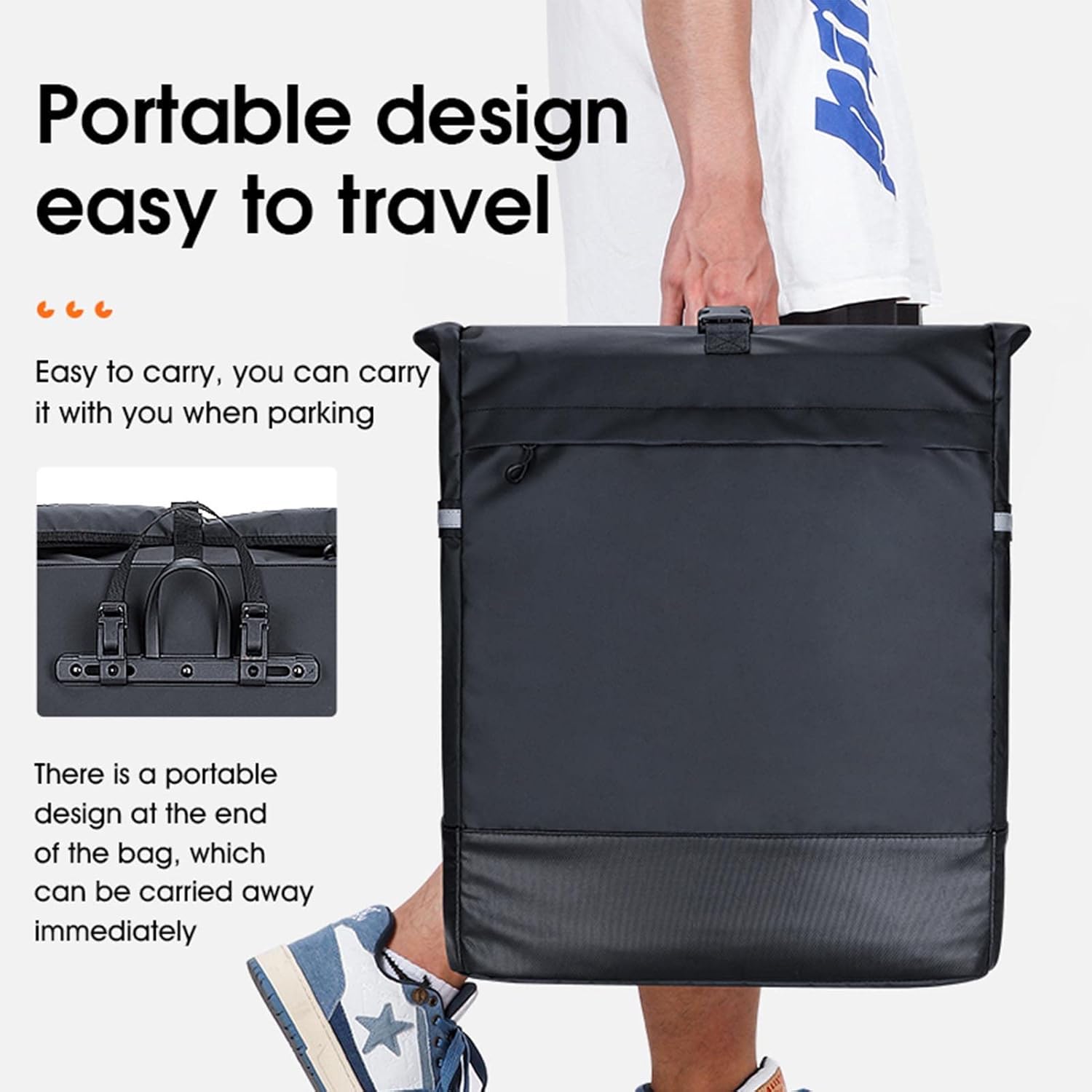 Bike Rear Rack Bag 30L with Reflective Stripe Q6890