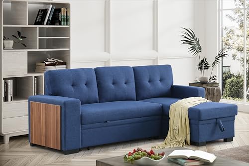 4-in-1 Convertible L Shaped Couch with Pull Out Bed and Storage Z983
