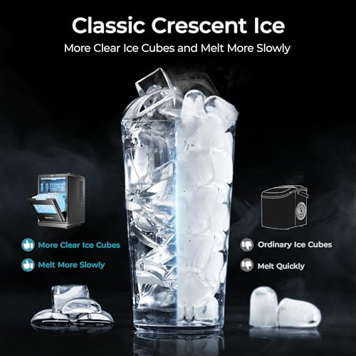 Crescent Ice Maker Countertop, 35Lbs/24H, Auto Deep Cleaning, Portable D224