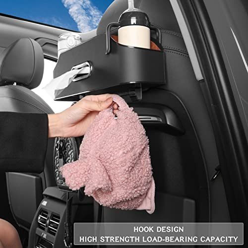 Car Back Seat Organizer with 2 Drink Cup Holder and Storage Hook H259
