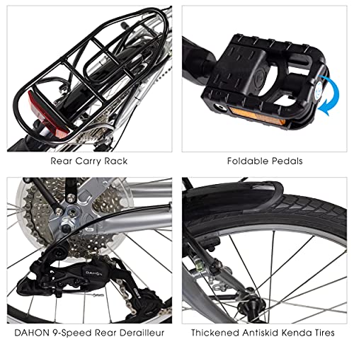 Folding Bike, Lightweight Aluminum Frame, 8-Speed, 20 Inch Y746