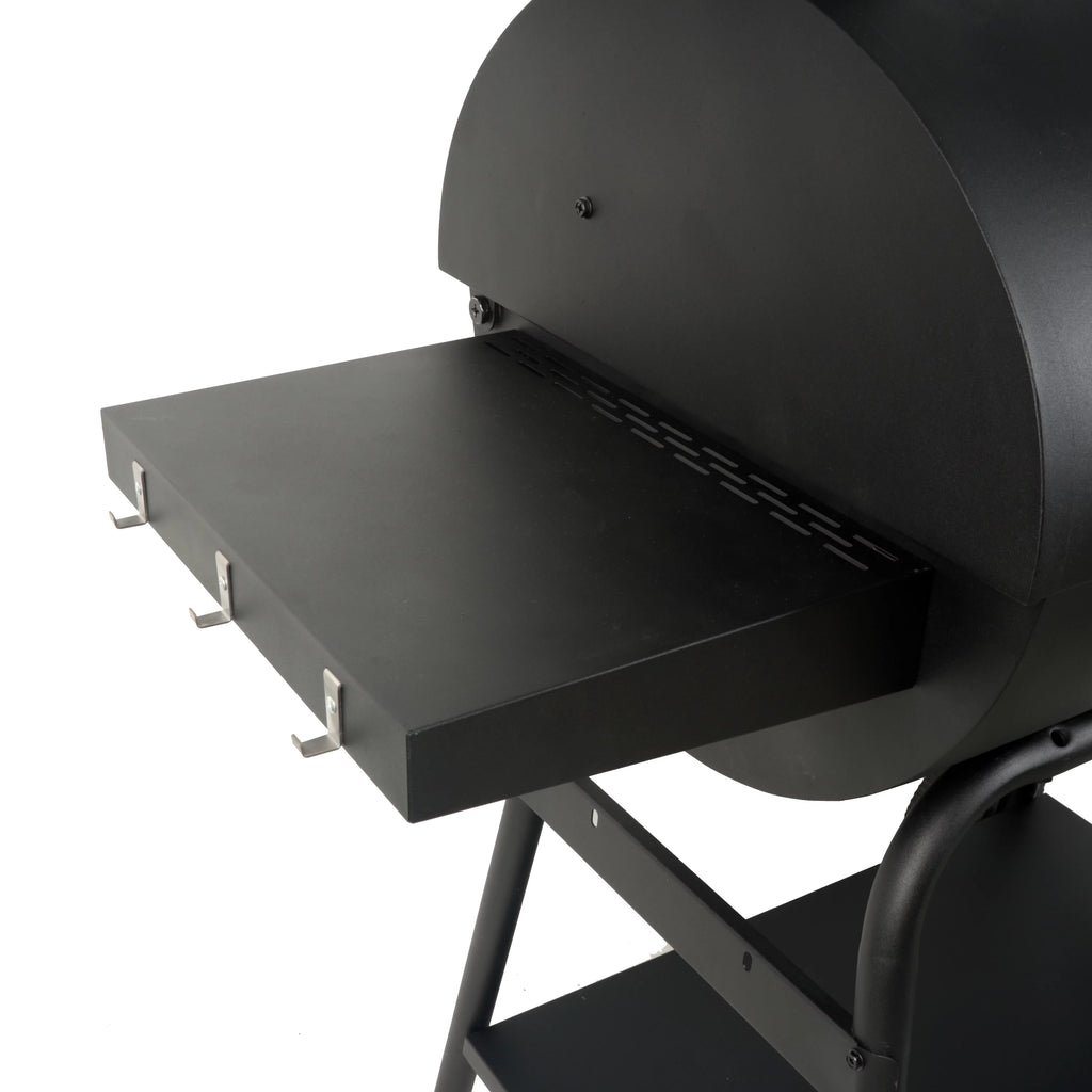 28" Offset Steel Charcoal Smoker Grill with Side Firebox B1997