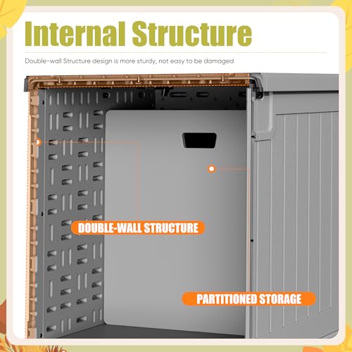30 Gallon Waterproof Resin Deck Box for Outdoor Patio and Garden Storage Q30388