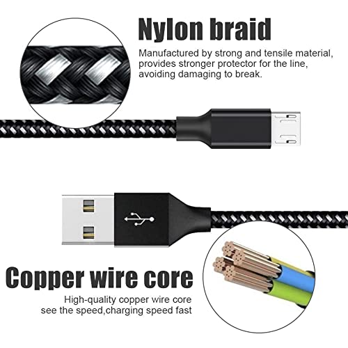 Micro USB Cable 3Pack Nylon Braided Android Charger Cord H947