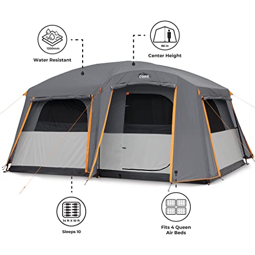 Family Camping Tent for 10-12 Person, Multi Room Cabin Tent for Car Camping I912138