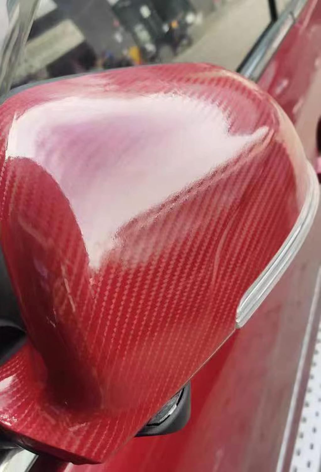 Red Carbon Fiber Vinyl Wrap 10ft x 1ft Self Adhesive Film Q55203