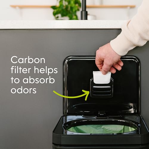 Kitchen Compost Bin, White Stainless-Steel P983245