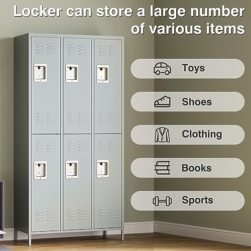 Vintage Metal Locker with Hooks, Lockable Single Door Storage M901