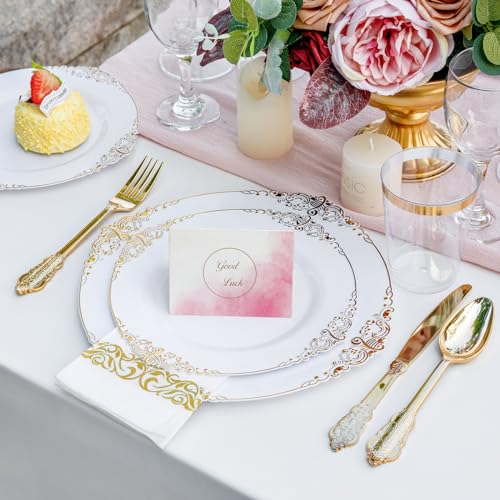 Gold Plastic Dinnerware Set for 50 Guests N48810