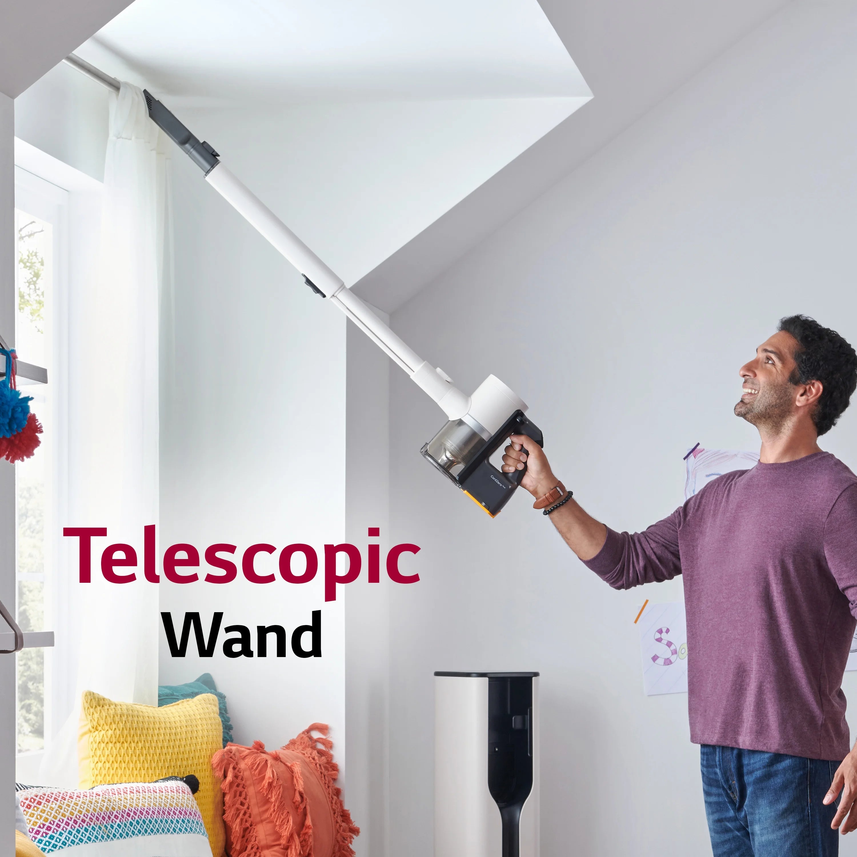Cordless Stick Vacuum with Auto Empty, Sand Beige P10624