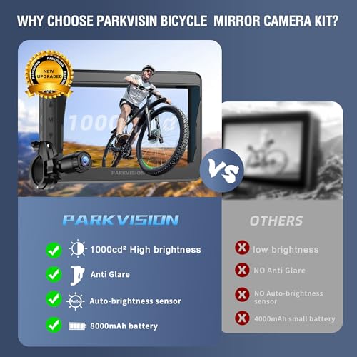 Handlebar Bike Mirror with 4.3" HD Monitor and 120° Wide Angle View Q58225
