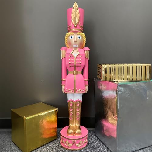 Red and Green Christmas Nutcracker Holiday Decoration, 37-inch Freestanding Resin I1504