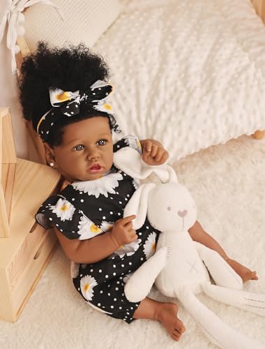22.8 Inch Realistic African American Baby Doll with Soft Body K201