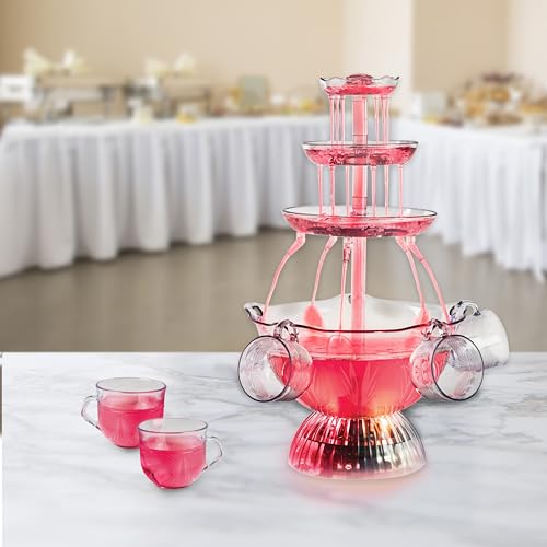 3-Tier Lighted Party Fountain with LED Base, 1.5 Gallons, 8 Cups B50564