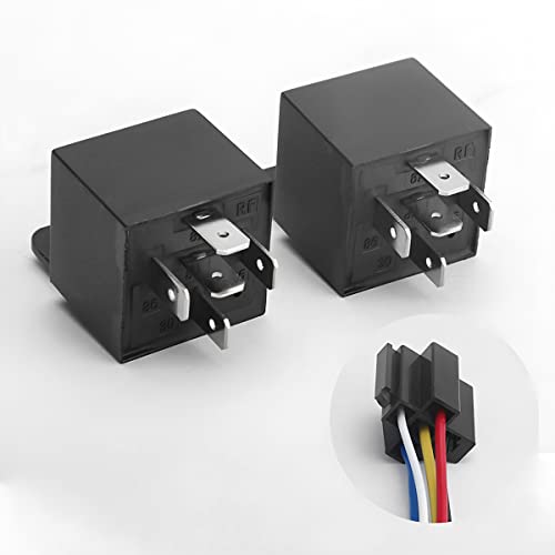 6 Pcs 5-Pin 12V 40 AMP Waterproof Relay and Harness Set for Auto, Truck, Van, Boat X539550
