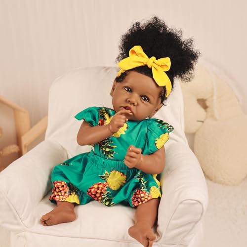22.8 Inch Realistic African American Baby Doll with Soft Body K201
