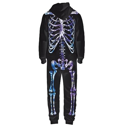 Adult Onesie Hooded One-Piece Pajama Zipper Jumpsuit for Men and Women I930