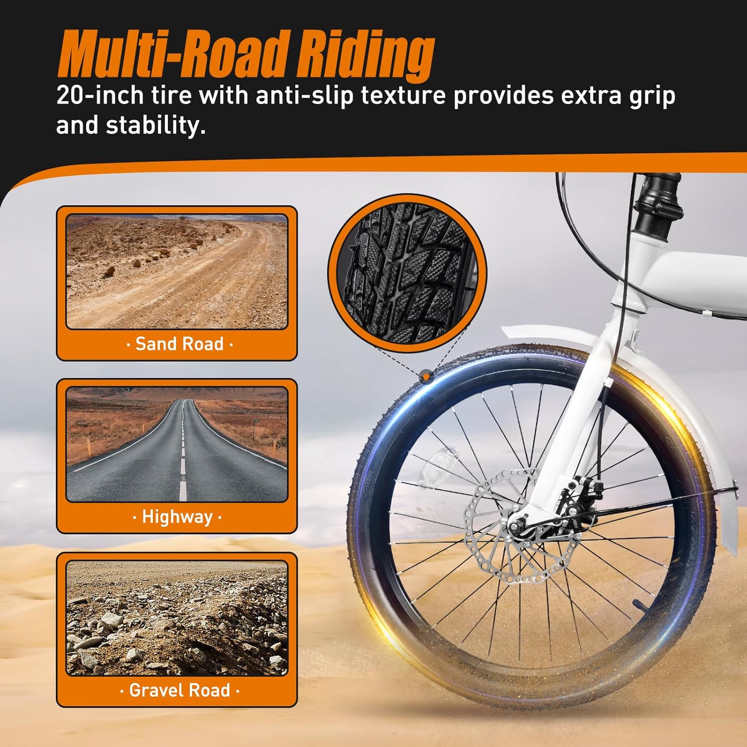 Folding Bike 20 Inch 7-Speed Dual Disc Brakes W89437
