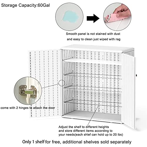 Outdoor Storage Cabinet Waterproof with Shelf for Patio and Garden U239