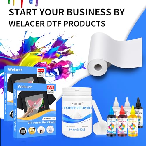 100 Sheets A4 Double Sided DTF Transfer Film Paper for Inkjet Printer E196039