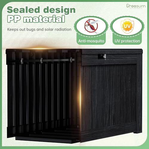Outdoor Storage Box 120 Gallon with Lock, Resin Deck Box for Patio and Garden A6689