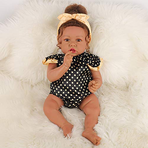22.8 Inch Realistic African American Baby Doll with Soft Body K201
