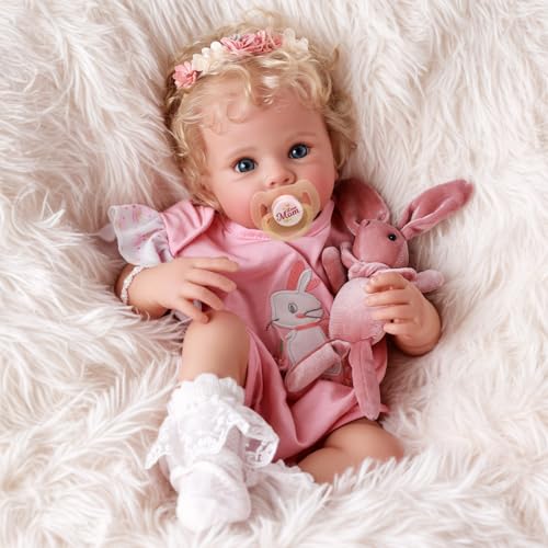 17 Inch Soft Body Realistic Baby Doll with Blond Curly Hair U359