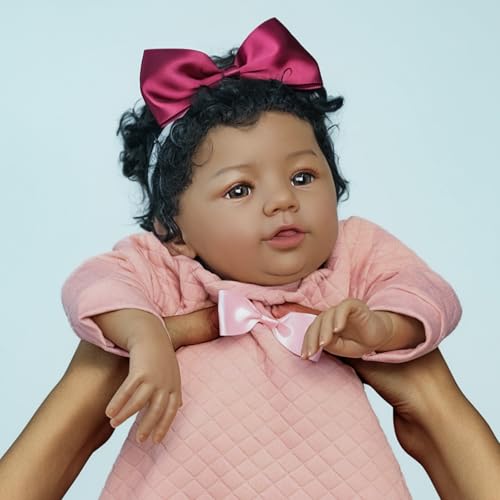 18-Inch Realistic African American Newborn Baby Doll with Soft Weighted Body Y11968